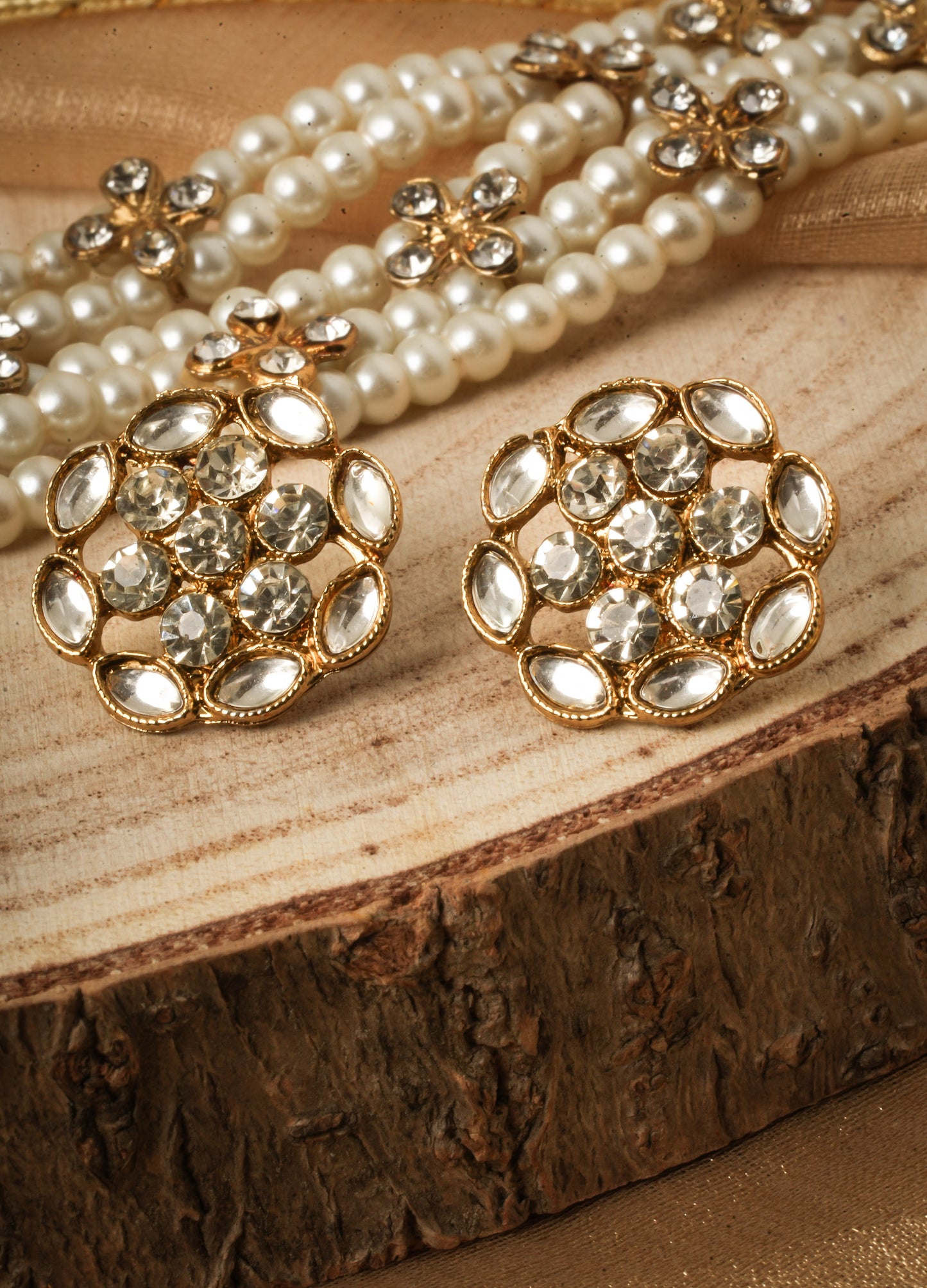 Traditional Pearl Choker Necklace Set for Weddings