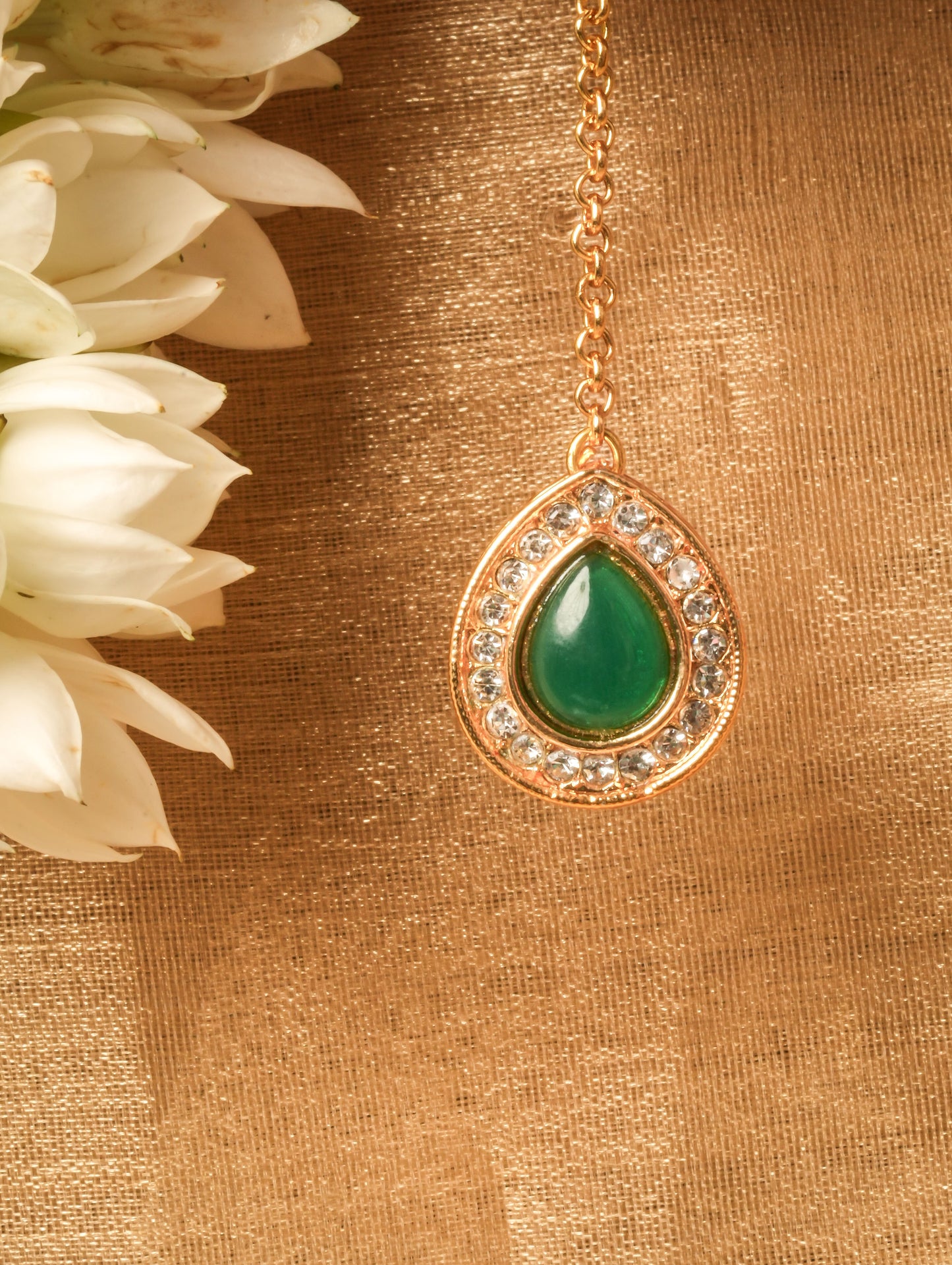 Green Stone Alloy Necklace Sets