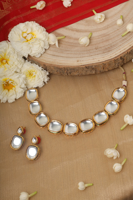 White Stone Kundan Necklace Set