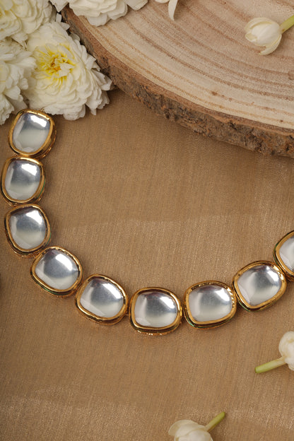 White Stone Kundan Necklace Set