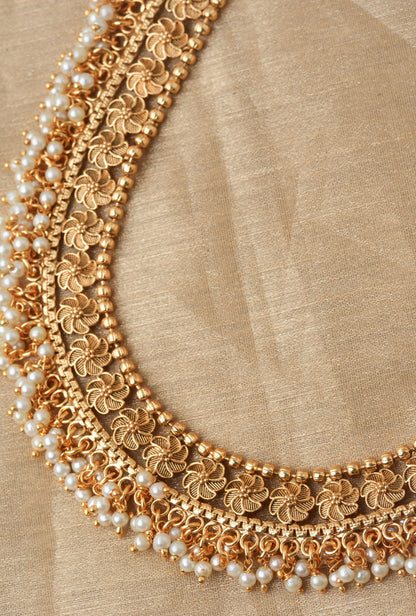 Gold-Plated Necklace Set with Earrings & Maang Tikka