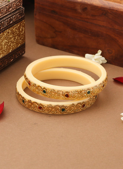 Multicolour Floral Bangles Set of 2