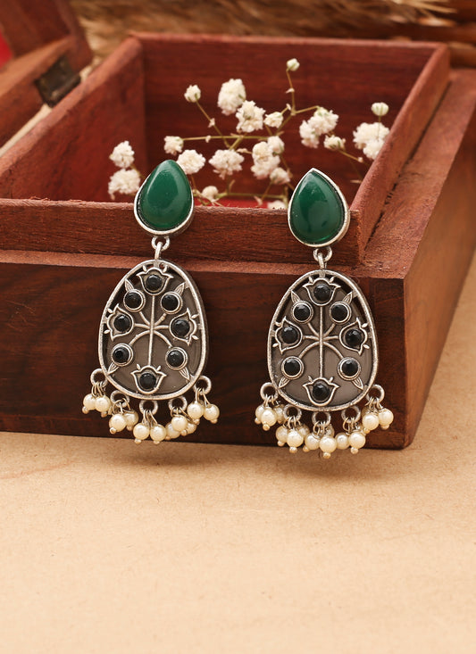 Multicolour Stone Studded Earrings