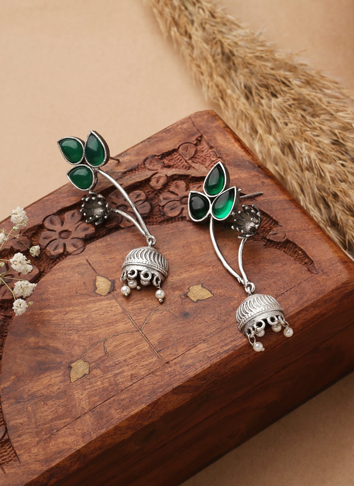 Leaf Shaped Long Earrings