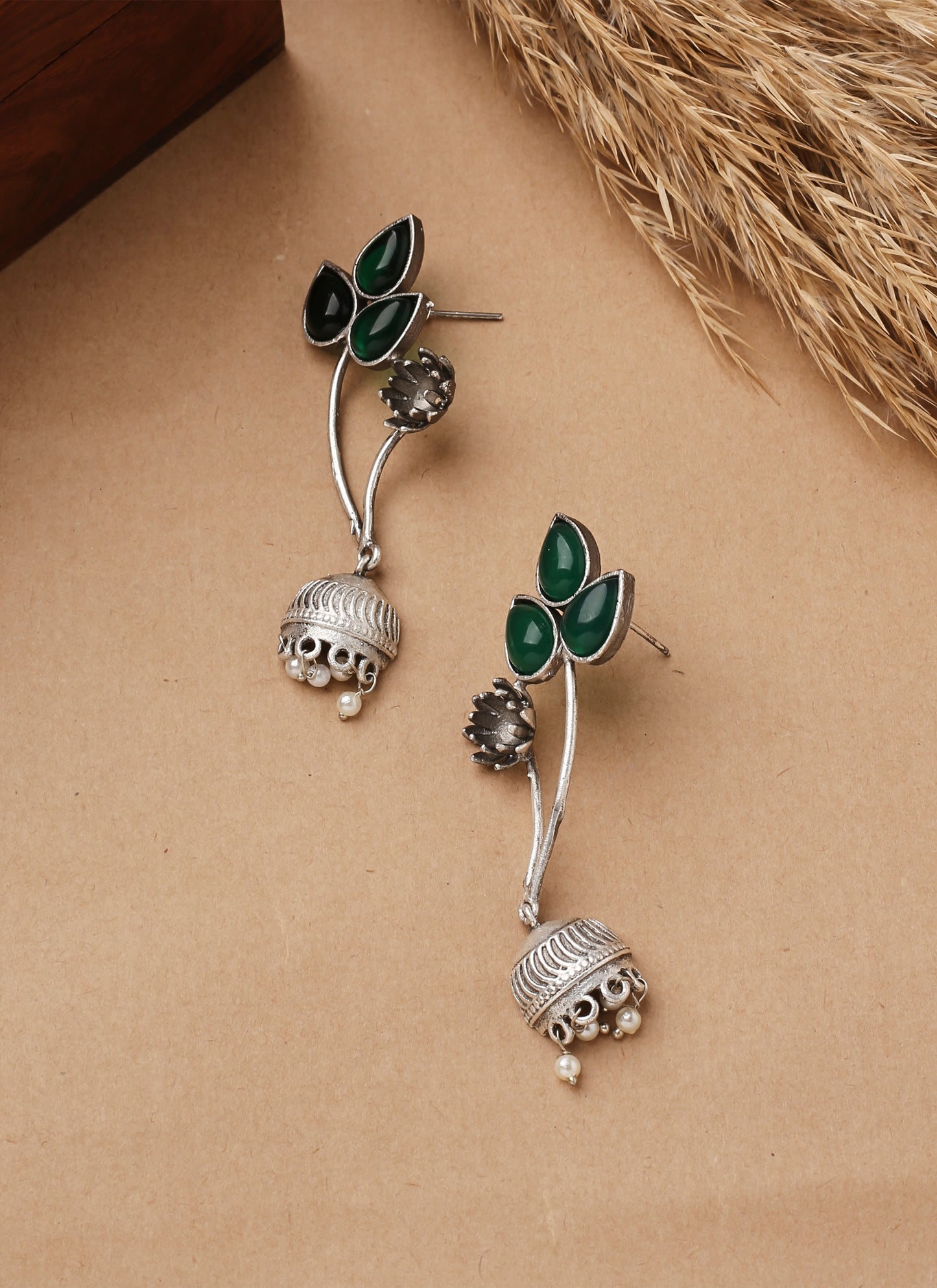 Leaf Shaped Long Earrings