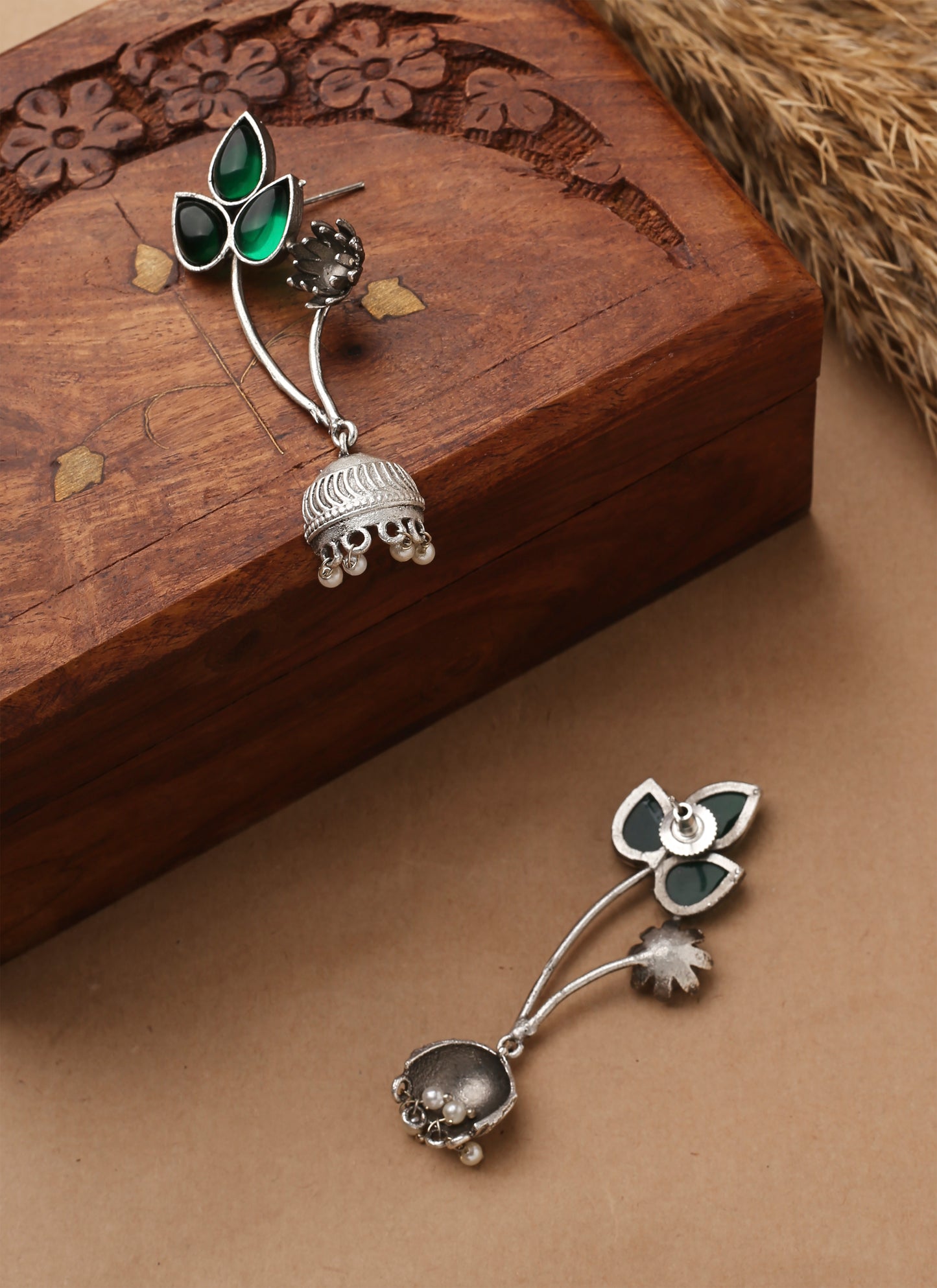 Leaf Shaped Long Earrings