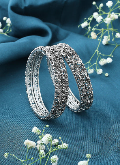 Oxidised Metallic Bangle Set