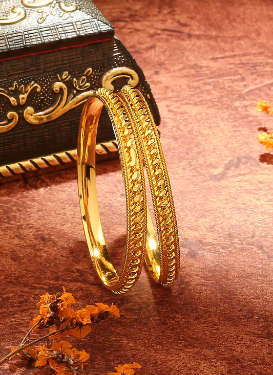Set of 2 Yellow Gold Bangles