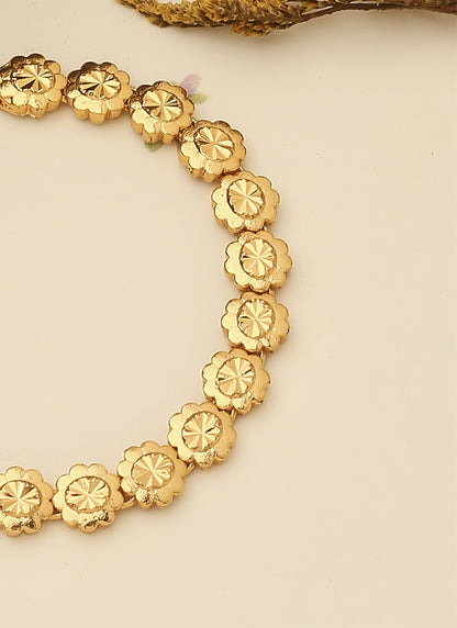 Floral Majesty Gold Plated Bracelet