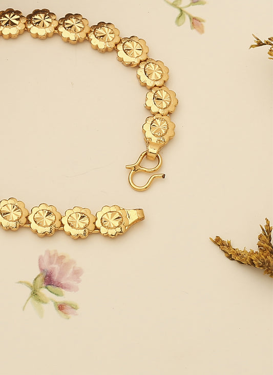 Floral Majesty Gold Plated Bracelet