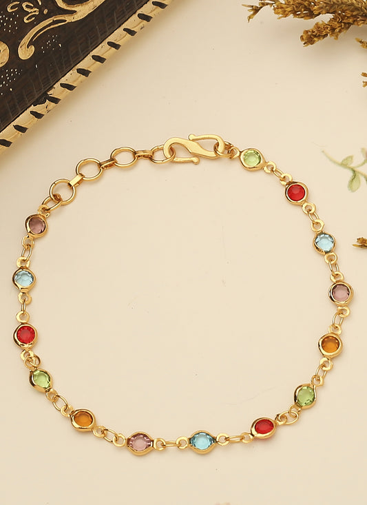 Multicolour Gold Plated Bracelet