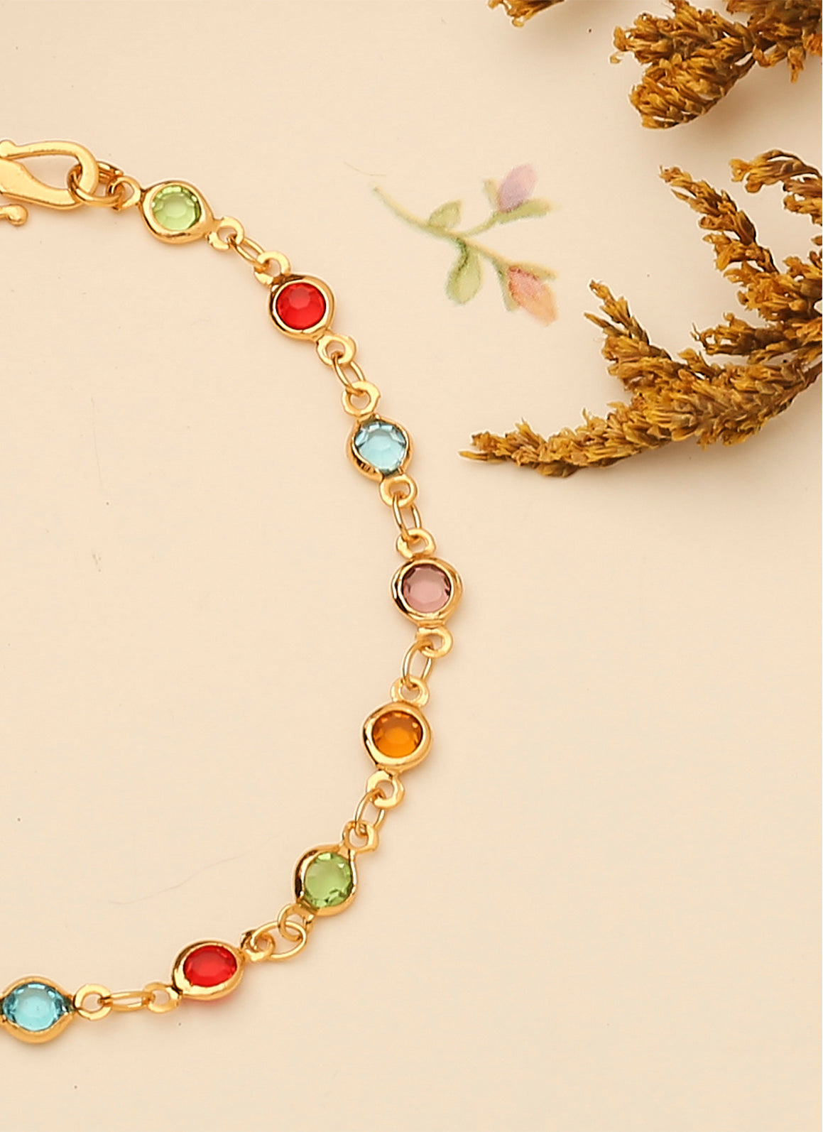 Multicolour Gold Plated Bracelet