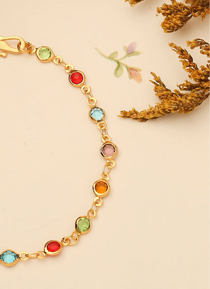 Multicolour Gold Plated Bracelet
