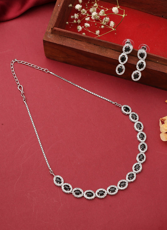 Pure Black Necklace & Earrings