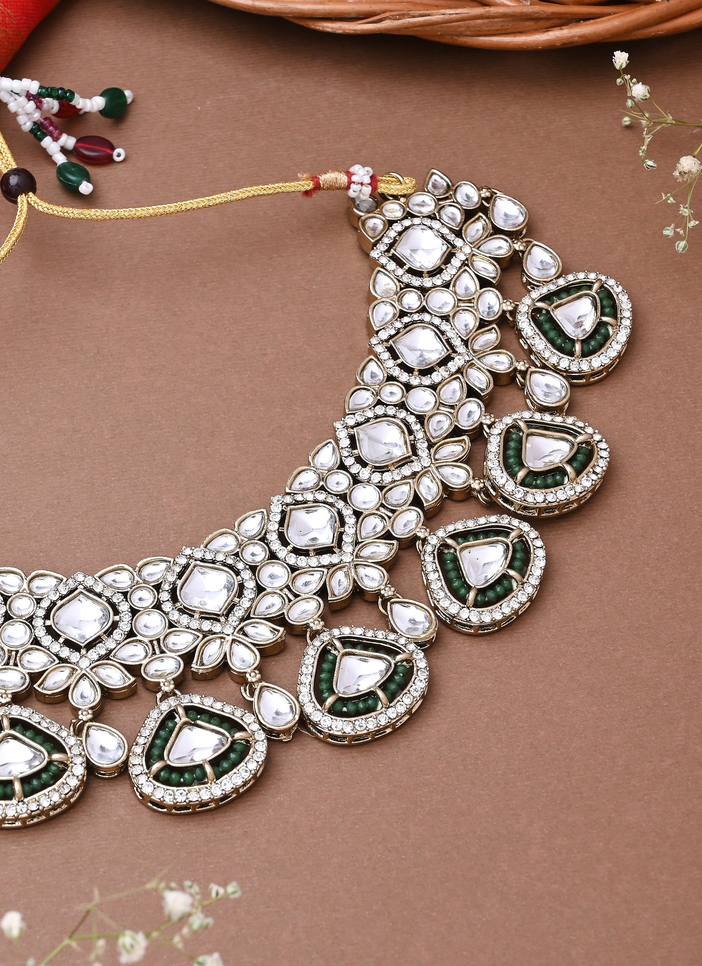 Contemporary Heavy Necklace Set With Earrings And Maang Tikka