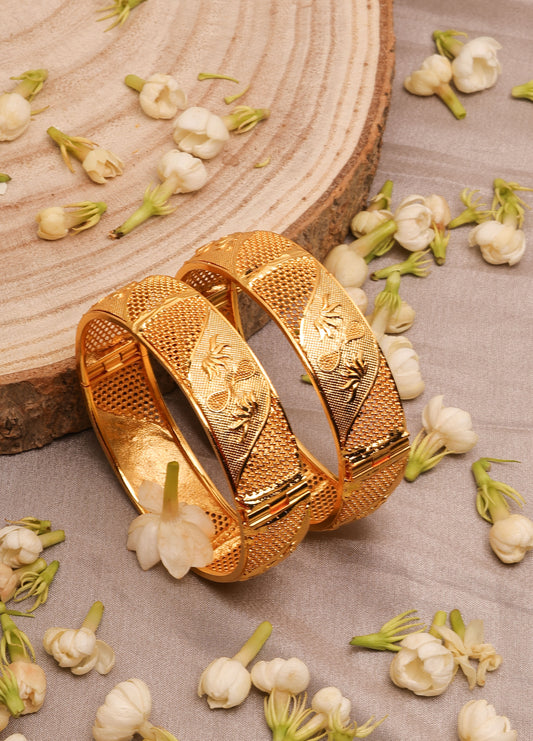 Traditional Gold-Plated Alloy Bangles Set