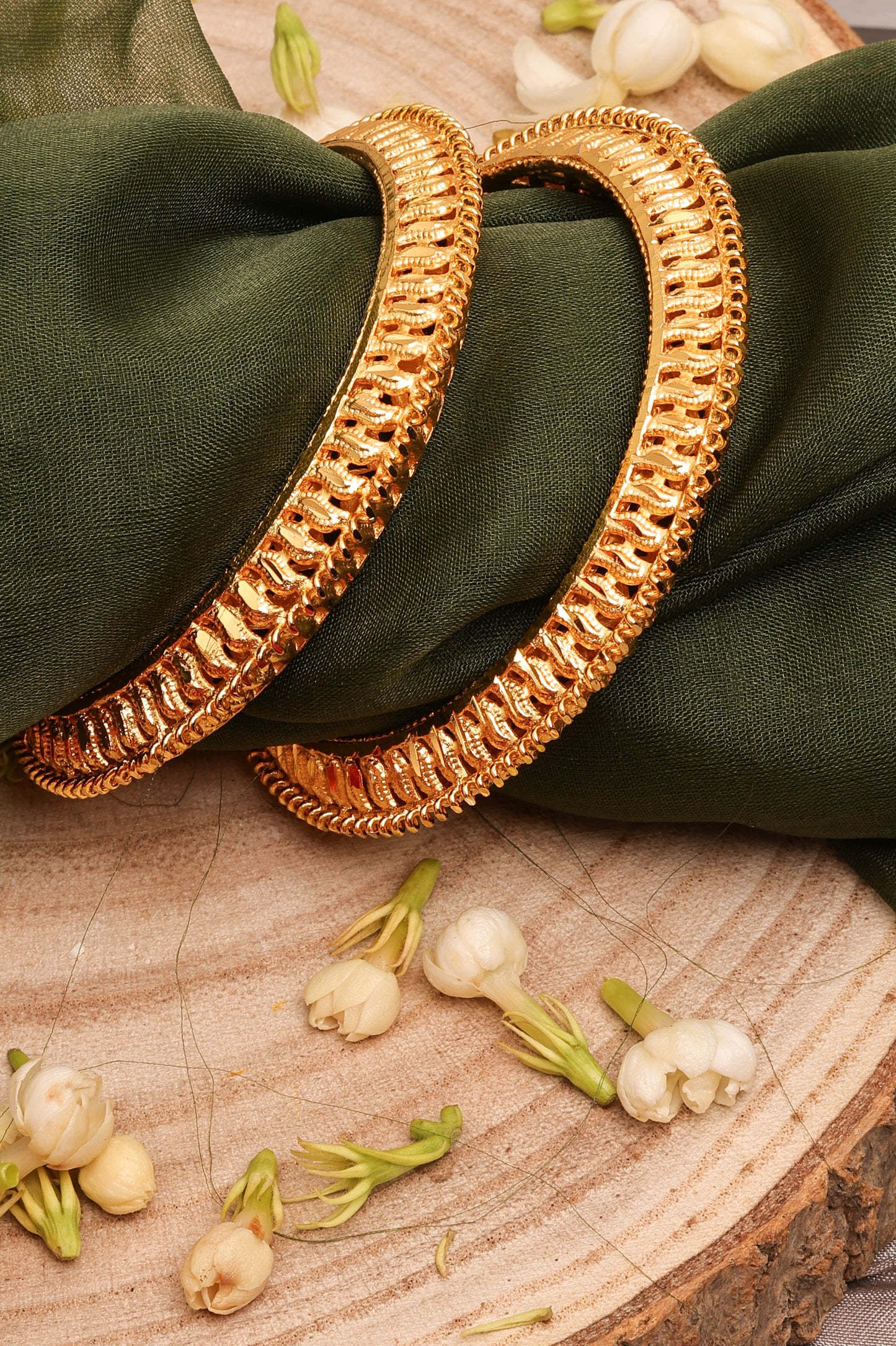 Gold-Plated Bangles Set Of 2