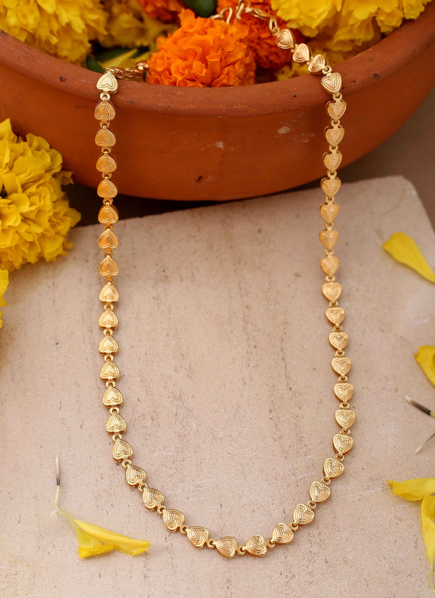 Gold-Plated Heart-Shaped Necklace