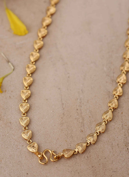 Gold-Plated Heart-Shaped Necklace