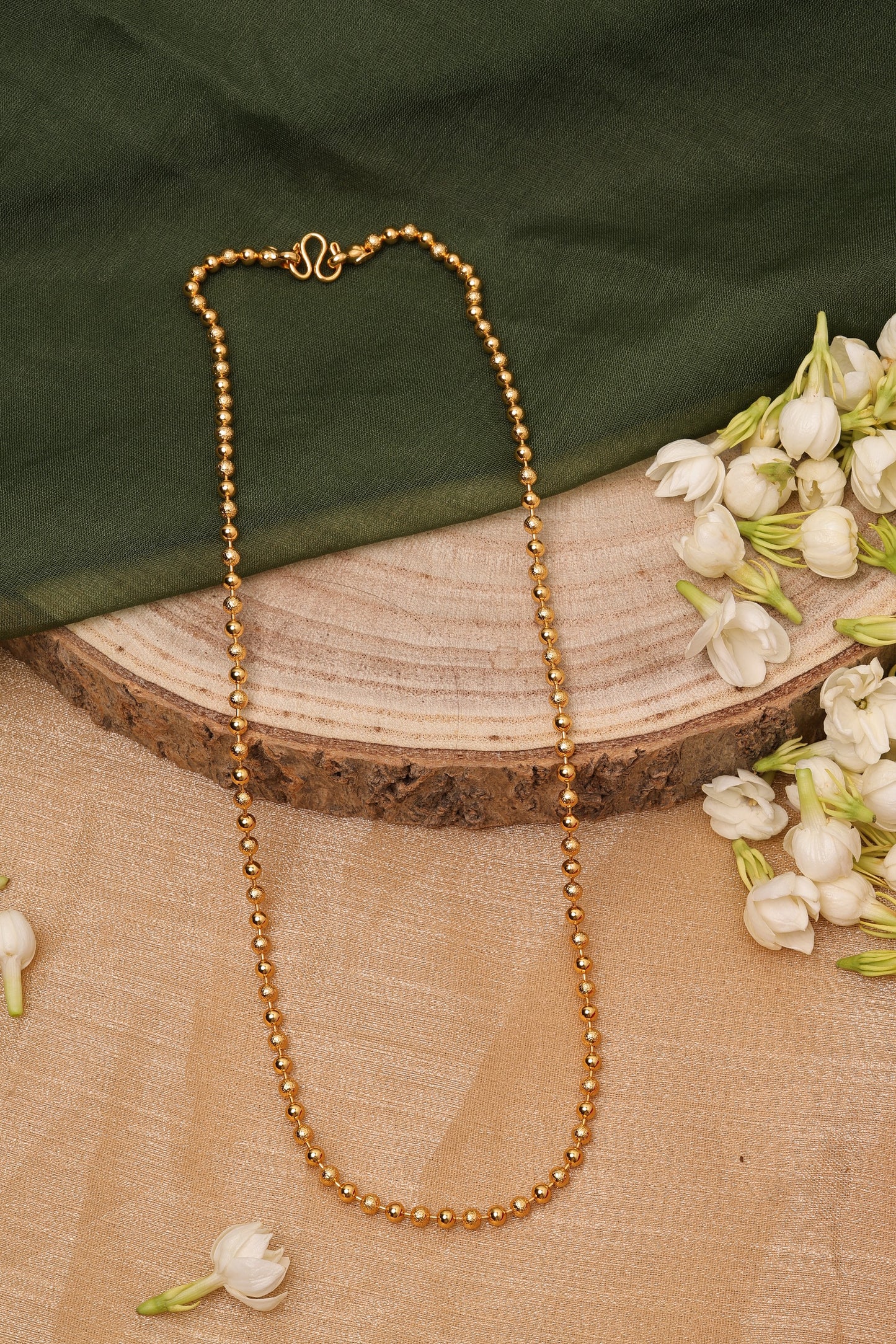 Gold Plated Necklace with Beads
