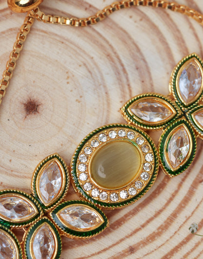 Kundan-Studded Light Green Bracelet
