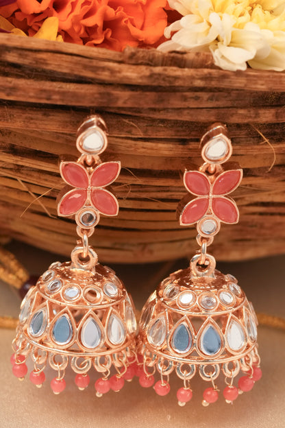Pink Stone Studded Necklace Set for Festive and Bridal Elegance