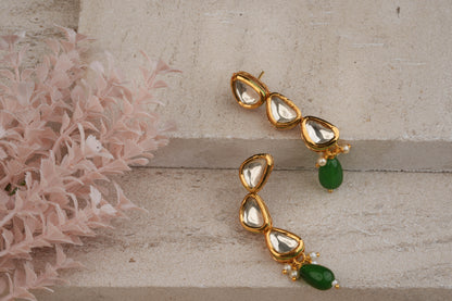 Ethnic Kundan Green Jewellery Set