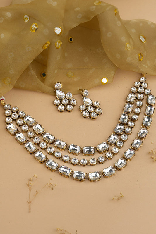 Statement Gold Jewellery with Diamante Stones