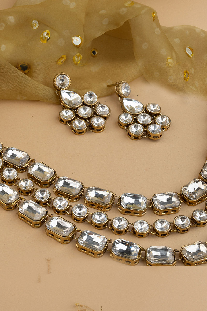 Statement Gold Jewellery with Diamante Stones