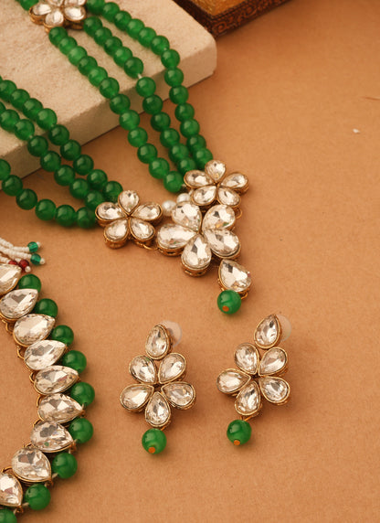 Green Beaded Necklace Set