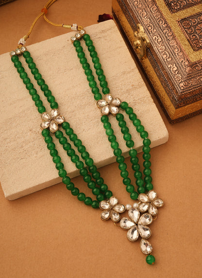 Green Beaded Necklace Set
