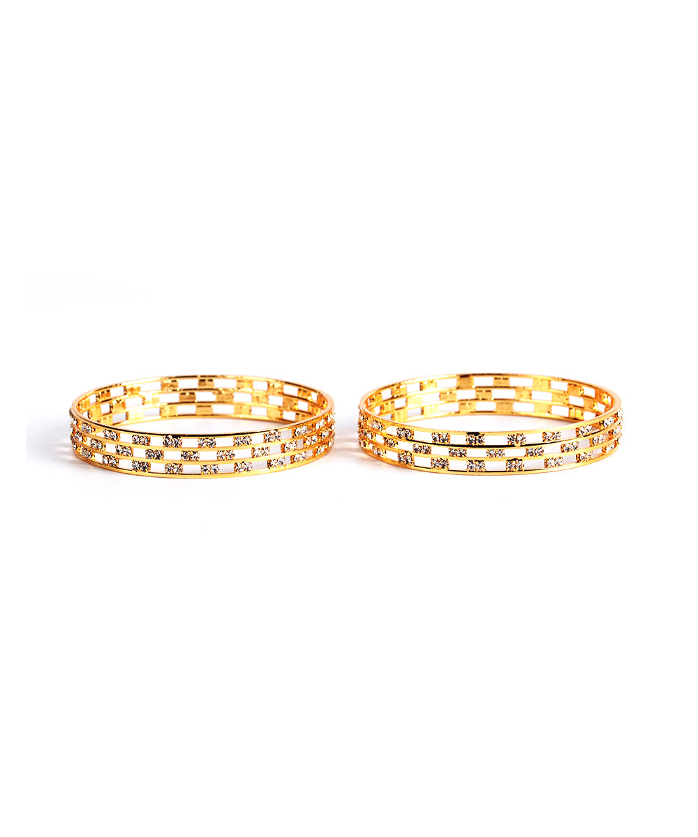 Set of 2 Stone-Studded Bangles and Bracelets