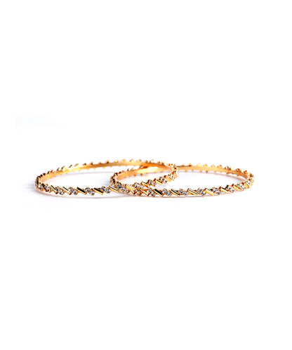 Diamond Radiance Duo: Set of 2 Bangles and Bracelets