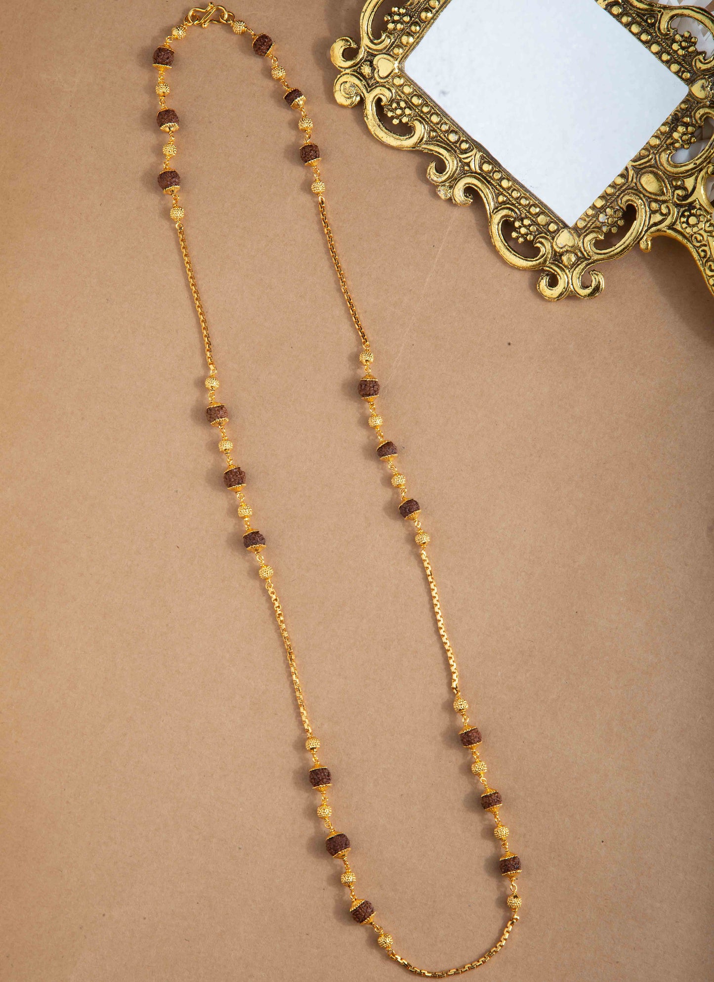 Rudraksha Chain with Gold Beads