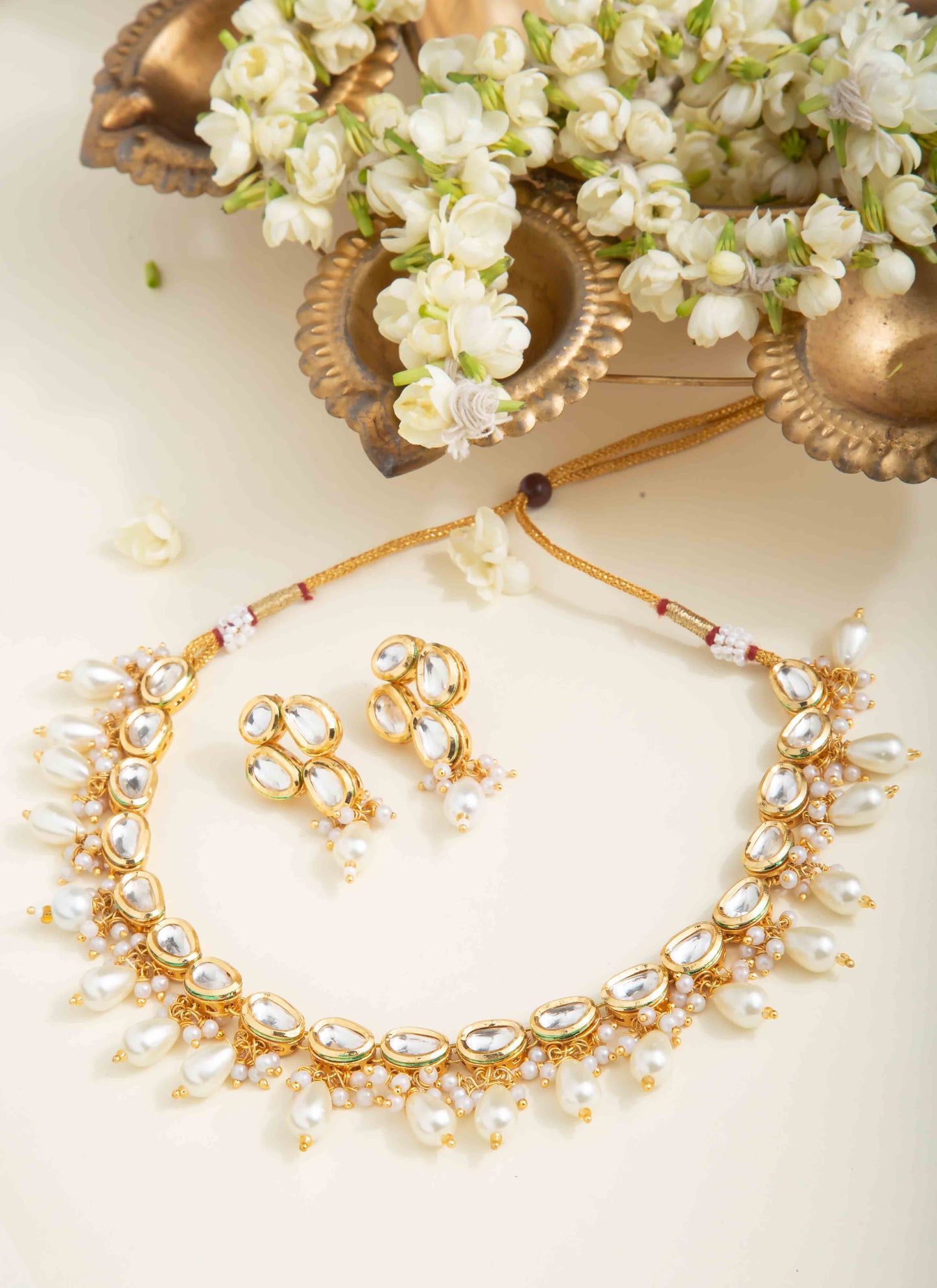 Kundan Necklace Set with Pearls