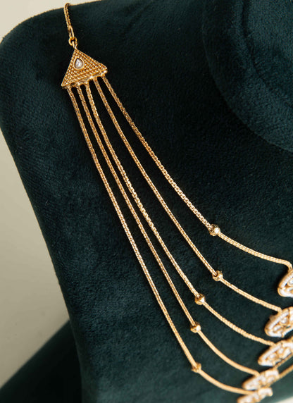 Elegant Gold Long Layer Chain with Round Pendant