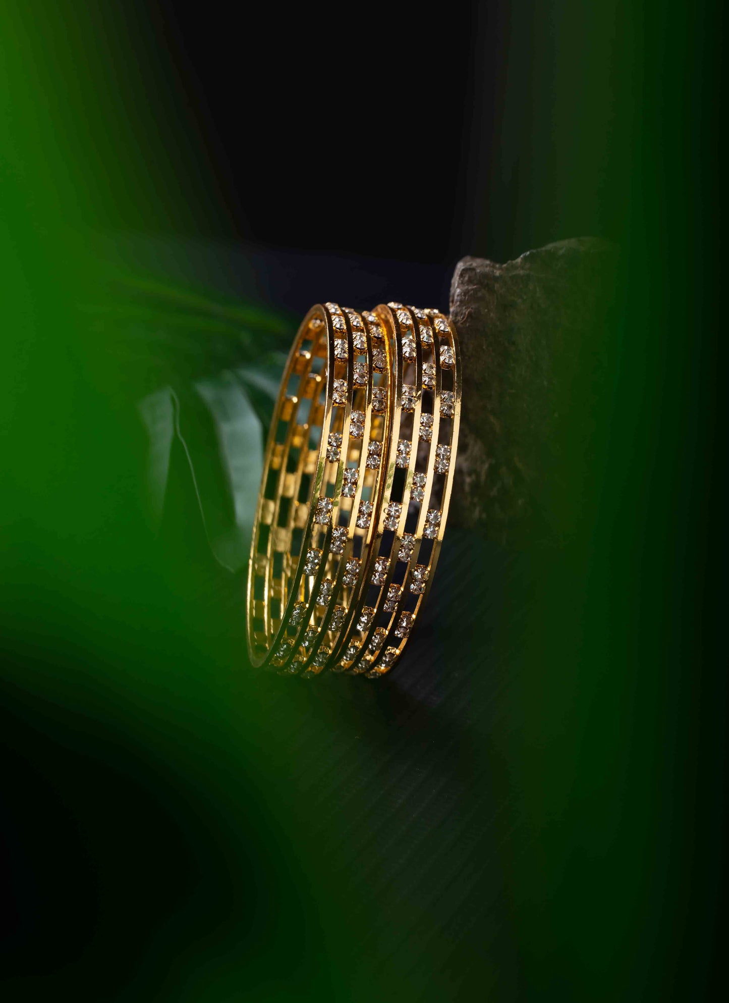 Set of 2 Stone-Studded Bangles and Bracelets