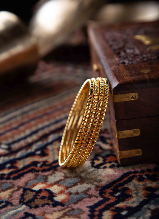 Set of 4 Gold-Plated Bangles and Bracelets
