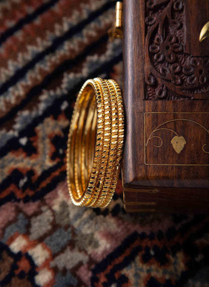 Set of 4 Gold-Plated Bangles and Bracelets