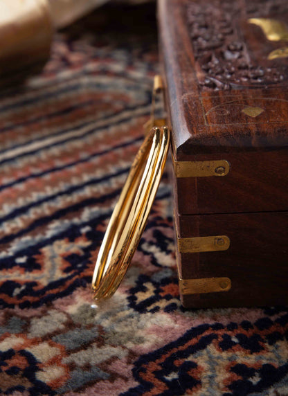 Plain Gold Plated Bangles Set Of 2