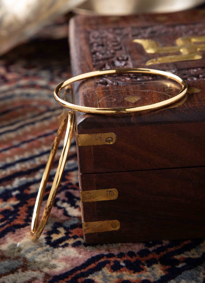 Plain Gold Plated Bangles Set Of 2
