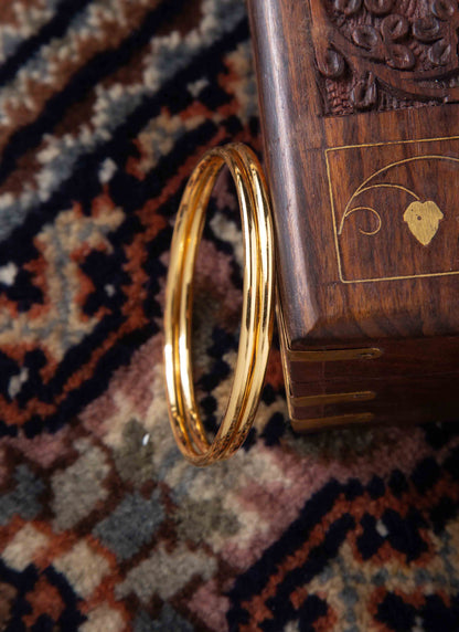 Plain Gold Plated Bangles Set Of 2