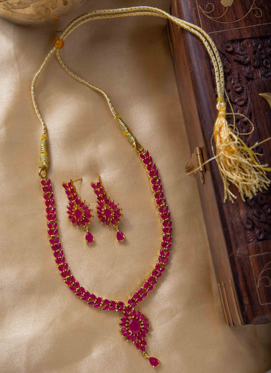 Vibrant Orange Stone Necklace and Matching Pendant Earrings Set