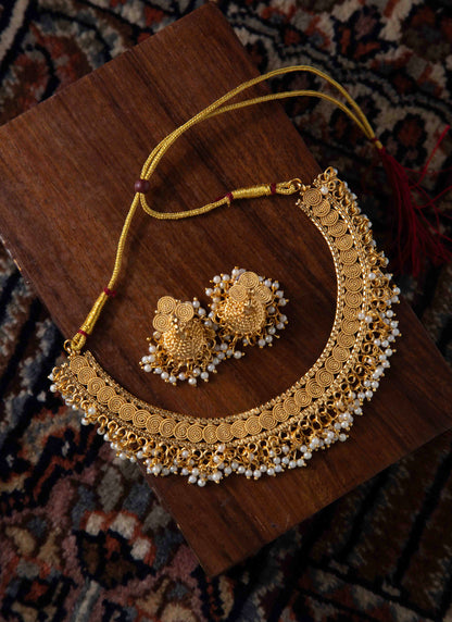 White Beaded Jewellery Necklace Set