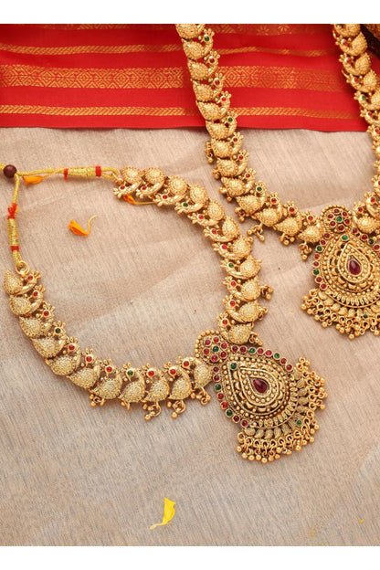 Gold Plated South Indian Temple Necklace Set