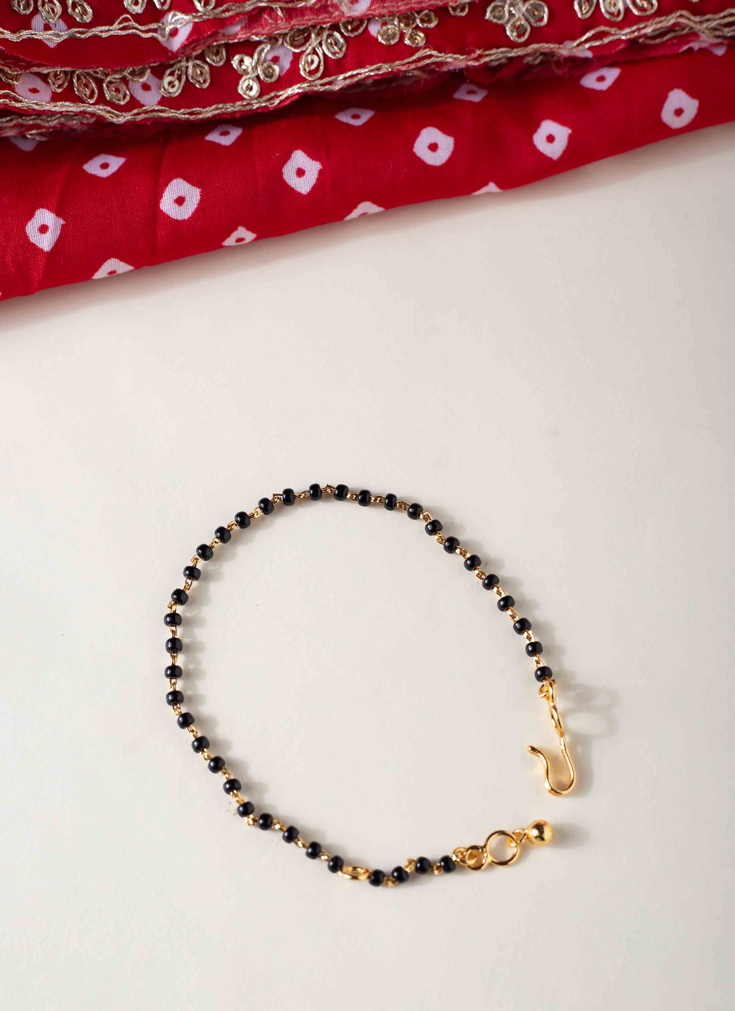 Black Beads Mangalsutra Bracelet Or Hand Mangalsutra
