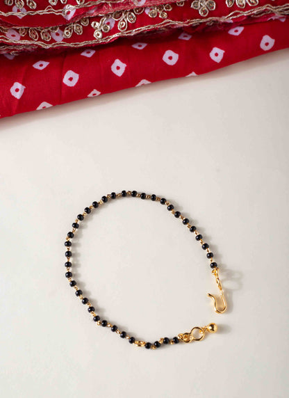 Black Beads Mangalsutra Bracelet Or Hand Mangalsutra