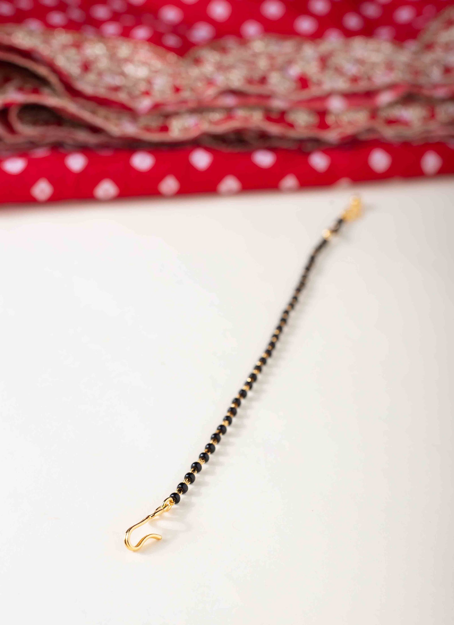 Black Beads Mangalsutra Bracelet Or Hand Mangalsutra