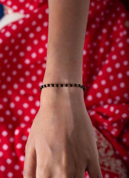 Black Beads Mangalsutra Bracelet Or Hand Mangalsutra