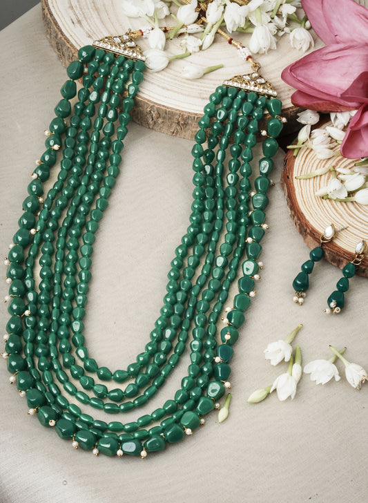 Green Alloy Necklace Sets